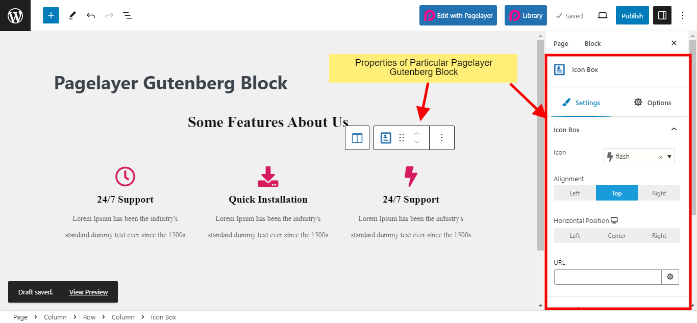 Pagelayer Block Prop
